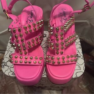 London Dolls Kill Neon Pink Studded Lemon Drop by Privileged